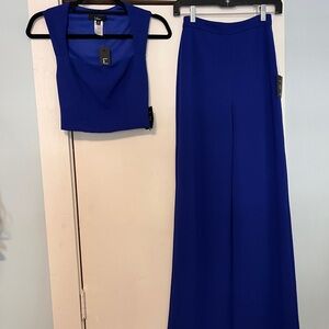 Lulus Royal Blue Wide Leg 2 Piece Jumpsuit NWT